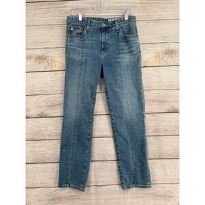 AG Adriano Goldschmied The Isabelle High Rise Straight Crop Jeans Womens 29 Blue